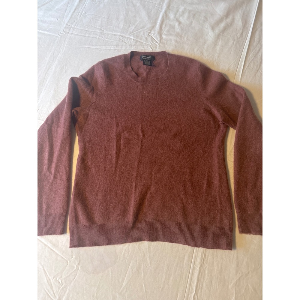 Lord & Taylor Cashmere Sweater Womens XL Mauve Crew Neck Pullover